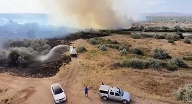 Kızılırmak Nehri çevresinde korkutan örtü yangını