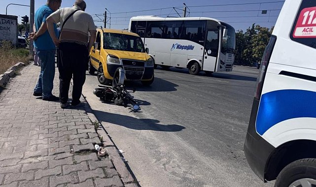 Ticari aracın çarptığı elektrikli bisiklet sürücüsü ağır yaralandı