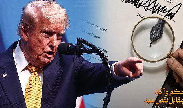 Trump'ın imzasını yılana çevirdiler! İran'dan olay mesaj